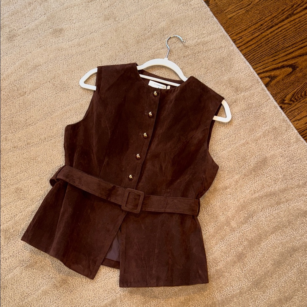 Commense Suede Effect Vest with Belt - Picture 13 of 17